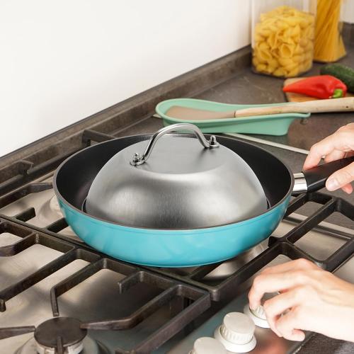 ZBXFCSH Compatible with Blackstone 5555 Stainless Steel 9 Griddle Melting Cheese Dome Wok Lids- Commercial Grade Basting and Steaming Cover- Best for Use in Flat Top Grills, 0.6mm Thickness-2 Domes