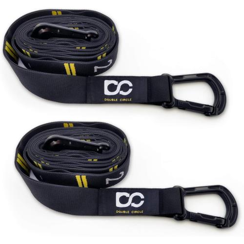 Double Circle Quick Adjust Numbered Straps for Gymnastic Rings - Carabiner System and Exercise Video Guide for Full Body Workout, Calisthenics, and Home Gym