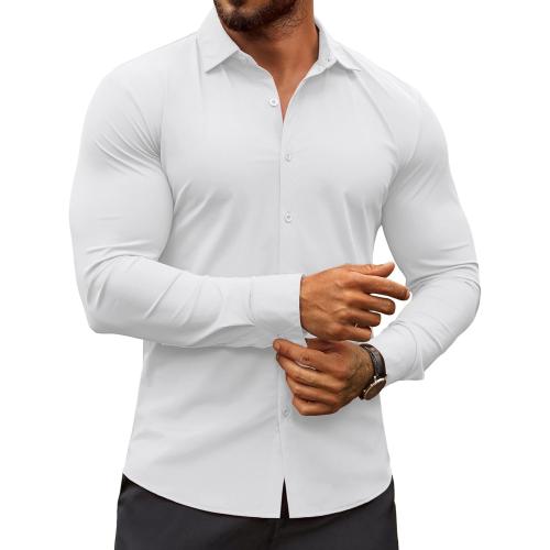 COOFANDY Men's Muscle Fit Dress Shirts Wrinkle-Free Long Sleeve Casual Button Down Shirts large