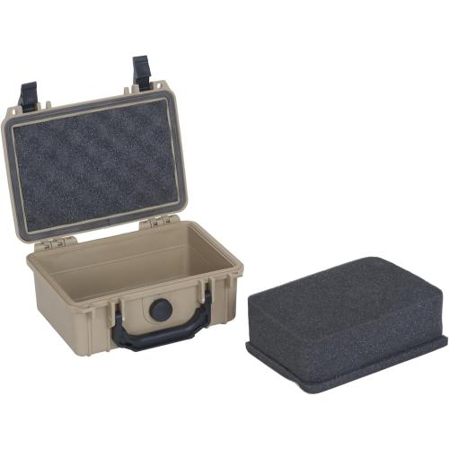 MEIJIA IP67 waterproof hard compact case,Customizable Fit Foam,8.12”x6.56”x 3.56”,Fit Use of Drones, Cameras,Equipments,lens (Desert Tan)