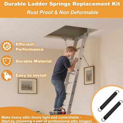 55-1 Attic Ladder Spreader Hinge Arms with Springs,Compatible with Werner (Mk1 Thru Mk3),A2208 A2210 A2508 A2510 W2208 W2210 W2508 W2510 WH2208 WH2210 WH2508 WH2510 WH3008 WH3010, MFG 2006 and Older