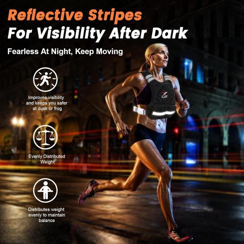 FUFF Weighted Vest Woman, 4-10/11-20/20-32 Lb Adjustable Weight Vest for Women Men, Female Strength Training Body Vest for Walking Exercise Running Workout