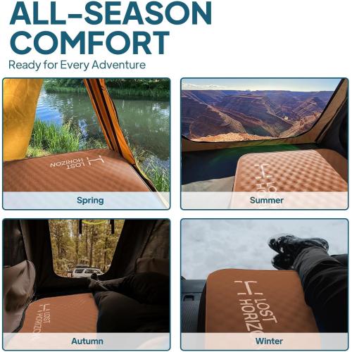 LOSTHORIZON Air & Foam Camping Mattress, Self-Inflating Sleeping Pad, 4.5 Thick, with Pump Sack, Twin