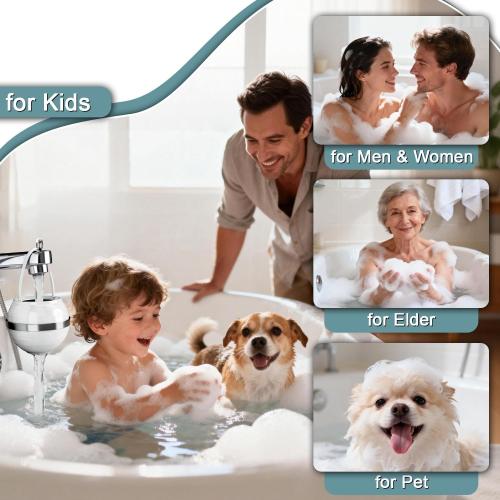 Bath Filter for Tub - Bathtub Water Filter for Softer Skin & Hair, 8 Stages Hotel Grade Filtration Bath Water Filter,2,500 Gal of Filtration, BPA Free, Easy to Install