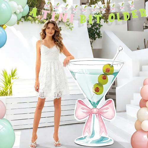 Martini Party Decorations, 30 x 47 Inch A Tini Bit Older Cutout | Martini birthday decorations with a reusable cardboard photo prop for bachelorette parties, bridal showers and 21st birthdays