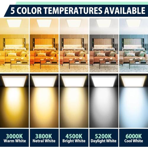 Allsmartlife 2x2 LED Flat Panel Light 6-Pack, Dimmable, 5CCT Options (3000K-6000K), 24W/30W/40W, Back-Lit 2x2FT LED Troffer Light Drop Ceiling for Commercial Office, ETL