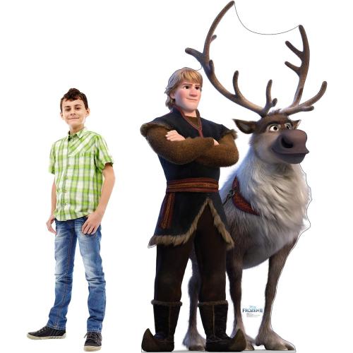 Size 46 x 86 Cardboard People Kristoff & Sven Life Size Cardboard Cutout Standup - Disney's Frozen II (2019 Film)
