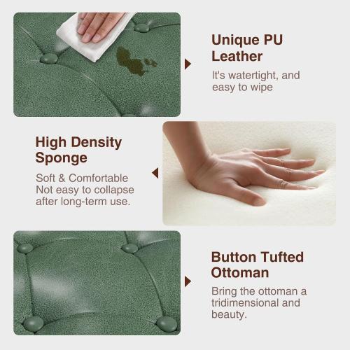 Size 51 Color Green Storage Ottoman Bench,51-Inch Large Storage Bench for Bedroom End of Bed, 30 Gallons Faux Leather Ottoman with Storage for Bedroom, Living Room, Entryway, Hallway,Green