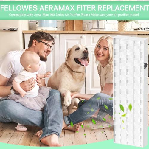 6 Pack Upgraded Aera- Max 100 Filter Replacement for Compatible with Fellowes Aera- Max 90 100 DX5 DB5 Air Puri-fiers, Part# 9287001 9324001