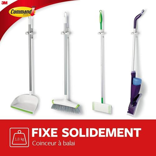 Command 17007 Broom Holder Holds up to 1.8 kg Load, 1 Hook and 2 Strips