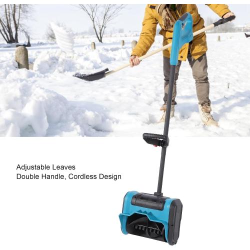 Electric Snow Blower, Cordless Snow Removal Shovel, 600W Brushed with Leaves for Deck Terrace Sidewalk Step, Battery Powered Snow Blower for Effortless Snow Clearing