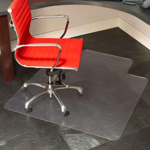 Staples Office Chair Mat, Clear Floor Mats with Lip, Hard Floors, Textured Underside, Extended Under-Desk Coverage, Smooth Glide