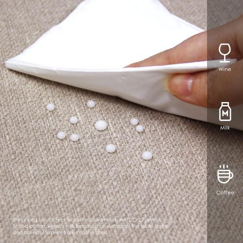 BALCONY & FALCON Rectangle Tablecloth Washable Wrinkle Resistant and Water Proof Table Cloth Decorative Linen Fabric Tablecloths for Dining Parties Kitchen Wedding and Outdoor Use (Beige)