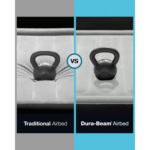 Intex 64757E Dura-Beam Standard Downy Air Mattress: Fiber-Tech - Twin Size - 10in Bed Height - 300lb Weight Capacity - Pump Sold Separately