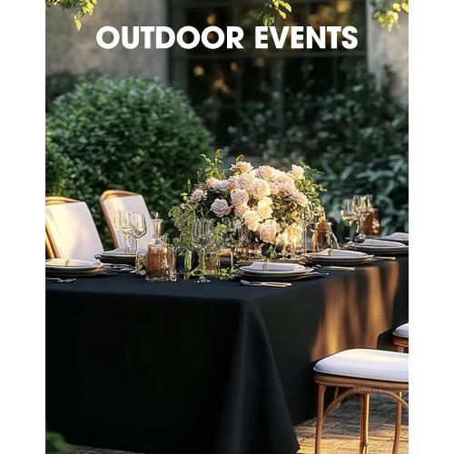 Pureegg Rectangle Table Cloth 60 x 102 – Durable Polyester Tablecloth Offers Reusable & Washable Protection, Ideal for Outdoor Party, Picnic, Wedding, Banquet and Birthday, 2 Pack, Black