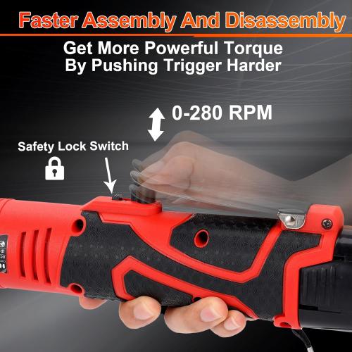 3/8 Cordless Electric Ratchet Wrench Set, 40 Ft-Lbs 16.8V Battery Power Ratchet Tool Kit with Variable Speed Trigger, 2 Packs 2.0Ah Battery, Charger, 7 Sockets
