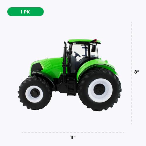 Boley Jumbo Green Tractor - Light & Sound Farm Toy for Boys & Girls Ages 3 , Realistic Farm Playset with Soft Tires, Large Wheels