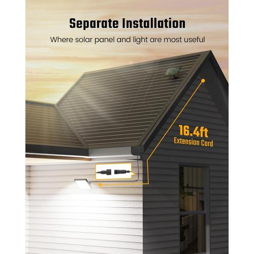 SUPERDANNY Solar Outside Lights with 113 Bright LEDs 7000K, Motion Sensor Outdoor Flood Lights Dusk to Dawn with 16ft Cable IP65 Waterproof, Security Light for Garden Barn Porch 2 Pack
