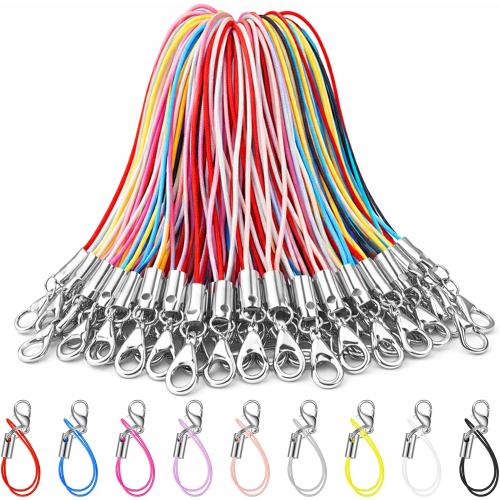 Flutesan 50 Pcs Lobster Clasp Cords Charm Straps Wrist Lanyards, 9 Colors
