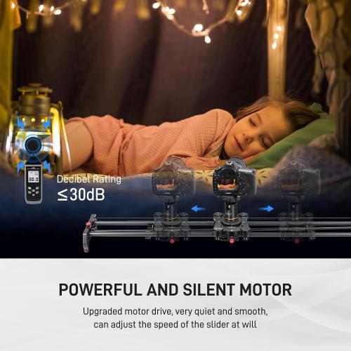 GVM 48/120CM Carbon Fiber Motorized Camera Slider, Professional Camera Slider with Remote Control, Support Video Mode, Time Lapse Photography, Horizontal, Tracking and 120° Panoramic Shooting