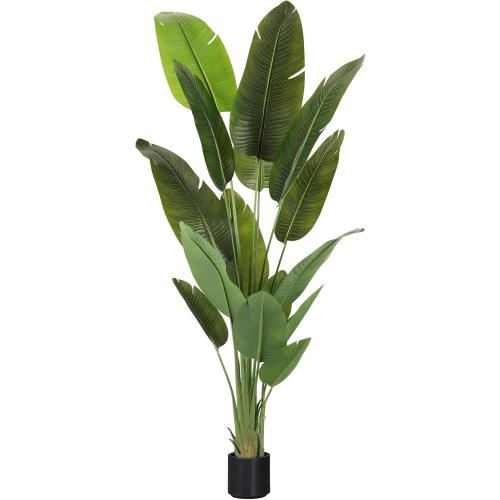 Size  7.2Ft Large Artificial Trees Size  7.2Ft Silk Bird of Paradise Big Tall Fake Plants Faux Green Silk Floor Potted Plants for Home Living Room Office Decor Indoor Outdoor…