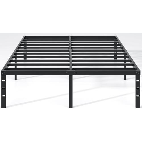 Metal Bed Frame,Full Size Bed Frame with Storage Space,Heavy Duty Sturdy Mattress Foundation,Easy Assembly,No Box Spring Needed, Black,18 Inch,Full