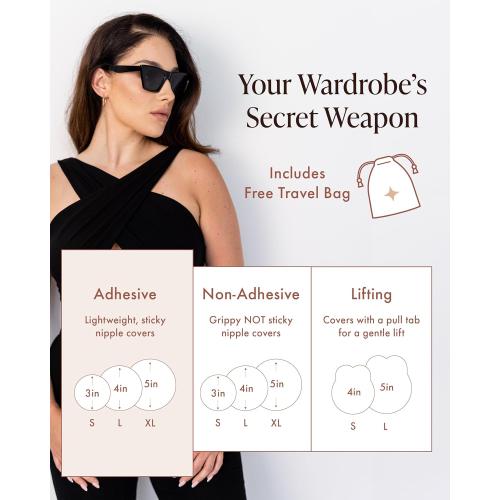 SizeD-H..color cream Reusable Silicone Nipple Covers - Waterproof, Nude, 4 Shades - Sticky Breast Stickers for Strapless Dress