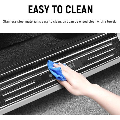 Color Black 4PCS Door Sill Protector for Jeep Wrangler JL JLU 2018-2025 2026 & Gladiator JT 2020-2025 2026 Accessories Stainless Steel Front and Rear Door Car Pedal Kick Protection (Black Brushed)