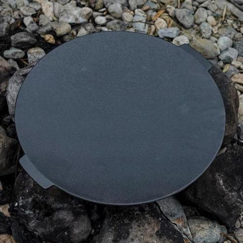 18 Cast Iron Griddle, Round Iron Pan, Portable Campfire Grill with 3 Removable Legs for Outdoor BBQ Cooking, Grilling and Frying Outdoor Camping