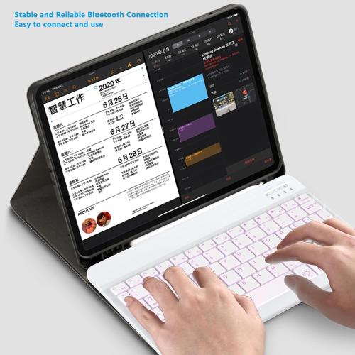 Backlit Bluetooth Keyboard Small Portable Wireless Keyboard Rechargeable Illuminated for Android Samsung Tablet Cell Phone Smartphone iPad A16 11th 10th Generation iPad Pro Air Mini iPhone (White)