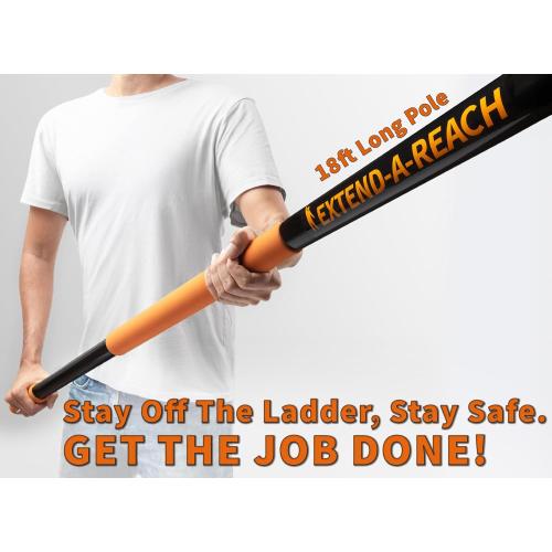 5-18 ft Long Telescopic Extension Pole // Multi-Purpose Extendable Pole with Universal Twist-on Metal Tip // Lightweight and Sturdy // Best Telescoping Pole for Painting, Dusting and Window Cleaning