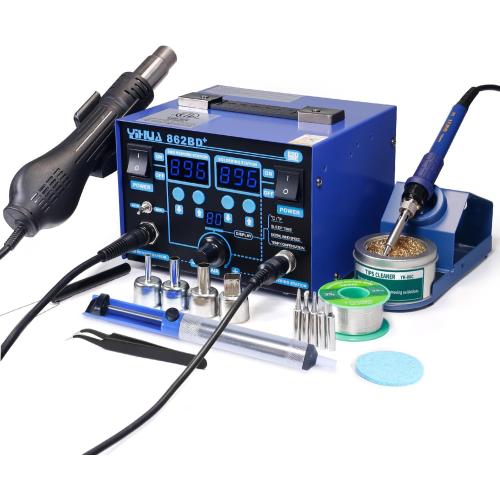YIHUA 862BD  SMD ESD Safe 2 in 1 Soldering Iron Hot Air Rework Station °F /°C with Multiple Functions