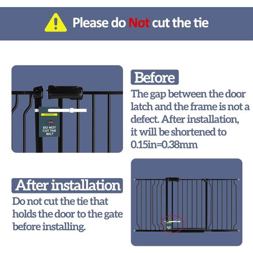 Extra Wide Baby Gates for Doorways 62.20-71.65 Extra Wide Baby Gate Dog gate Pressure Mounted No Drilling with Walk-Through, Auto-Close & Dual-Direction Swing for Large Wide Opening Black