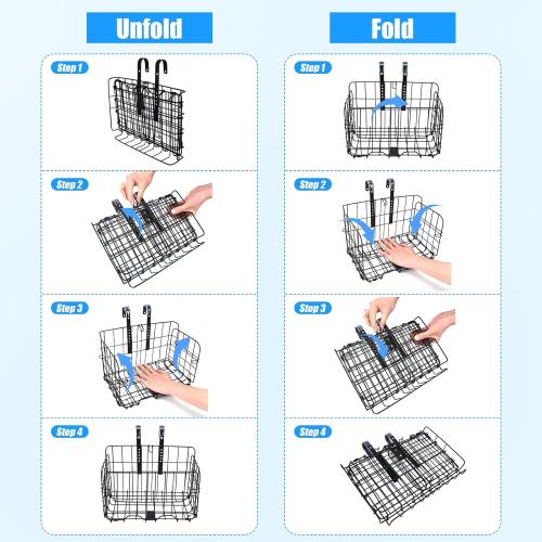 Knee Scooter Basket Accessory, Removable Wire Basket, Fits Most Knee Scooter Models, Easy Installation, Foldable Design, Black Metal Handlebar Mount