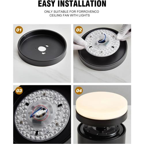 LED Fan Light Kits Replacement, LED Light Kit 15W 120V 2000LM 3 Color Temperature 3000K 4500K 6000K Ceiling Fan Led Replacement, Pack of 1