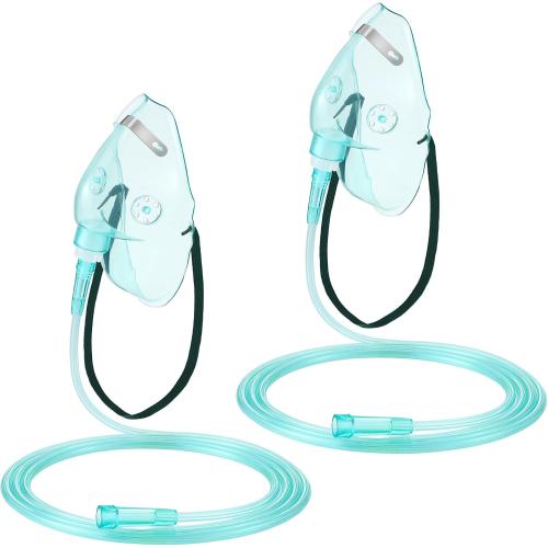 Geiserailie 2PCS L Oxygen Mask with 6.6 Ft Tubing and Adjustable Strap