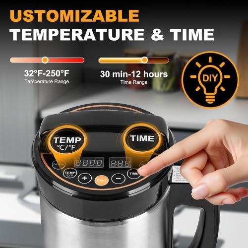 2 IN 1 Weed Decarboxylator and Infuser, Herbal Infuser, Adjustable Temperature（32-250°F）304 Stainless Steel, Tincture Machine, Butter Machine Include Recipes