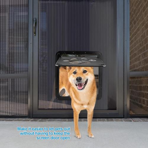 Ownpets Dog Screen Door, Inside Door Flap 12x14x0.4 Inch, Lockable Pet Screen Door, Magnetic Self-Closing Screen Door with Locking Function, Sturdy Screen Door for Dogs Cats