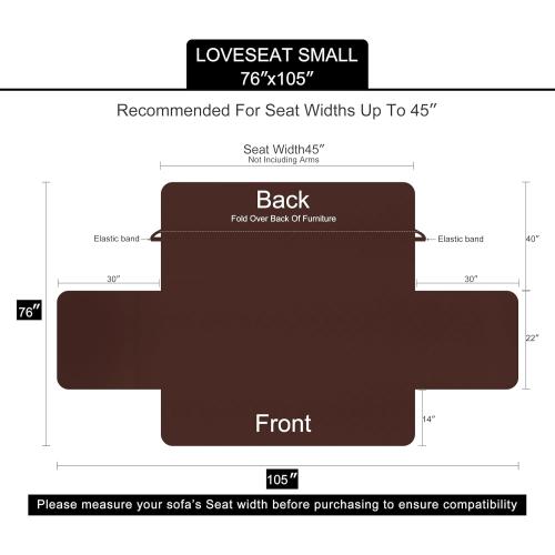 U-NICE HOME Loveseat Sofa Cover Reversible Couch Covers for 2 Cushion Couch for Dogs Furniture Protector Cover with Elastic Straps Water Resistant(Loveseat Small, Beige/Beige)