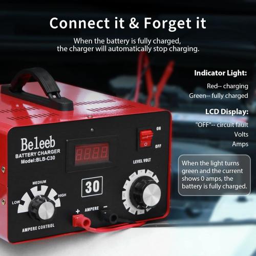 Adjustable Battery Charger 12V 24V 36V 48V 60V 72V Smart LCD Display Pulse Repair Desulfator Cable Clamps Automotive Maintainer for Golf Cart Mower Boats, PWCs Truck RV ATV SUV