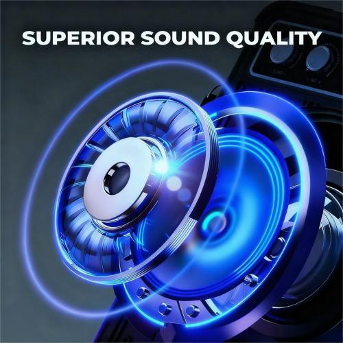 Karaoke Machine with 2 Wireless Microphones, Portable Bluetooth Speaker for Adults Kids, PA Systems Support TWS Echo Adjust TF USB AUX for Home Party Outdoor Travel