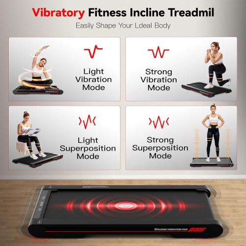 Sperax Walking Vibration Pad,Under Desk Treadmills for Home,4 in 1 Vibration Plate Exercise Machine,Portable Walking Pad with APP,350 Lb Capacity Multifunctional Treadmill Pro Max