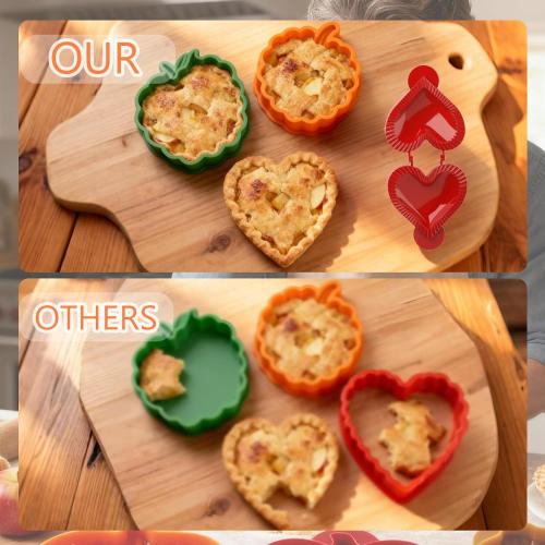 Party Potluck Hand Pie Molds – Easy One-Press Dough Pressers with Fall Apple, Pumpkin & Acorn Shapes for Baking, Holiday Parties