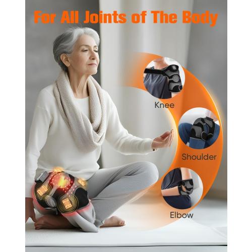 CRAZYTECH 3D Red Light Therapy for Knee, FSA Eligible HSA 5000mAh Cordless Knee Massager with 4 Vibration Areas, Infrared Heating Pad Wrap Device for Knee Elbow Shoulder, 660nm 850nm
