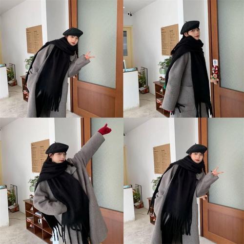 AUSEKALY Women's Scarf Big Colorful Thick Blanket Wrap Winter Oversized Warm Chunky Scarves Solid