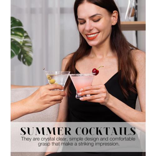 LUNA & MANTHA Martini Glasses, Martini Cocktail Glasses for Margarita, Manhattan, Cosmopolitan, Espresso, Home Bar, Evening Parties, Birthdays, Housewarming Gift,Set of 6-8oz