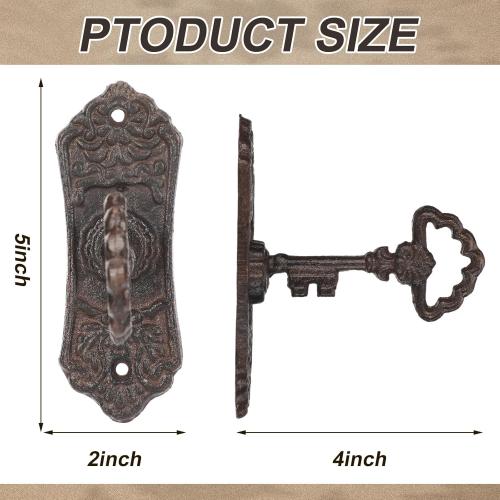 2 Pack Decorative Vintage Cast Iron Wall Hooks Vintage Key Wall Holder for Hanging Coats Key Bags Hats Towels Hanger Rustic Farmhouse Decor