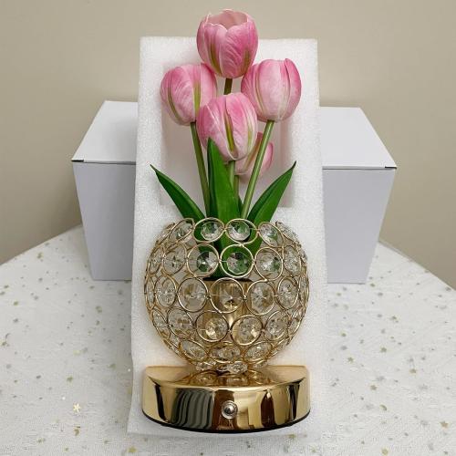 Tulip Lamps, Flower Table Lamp with USB Charging, Touch Lam LED Analog Tulip Night Light with Vase, Gift for Mom for Mothers Day,Xmas,Birthday (Pink)