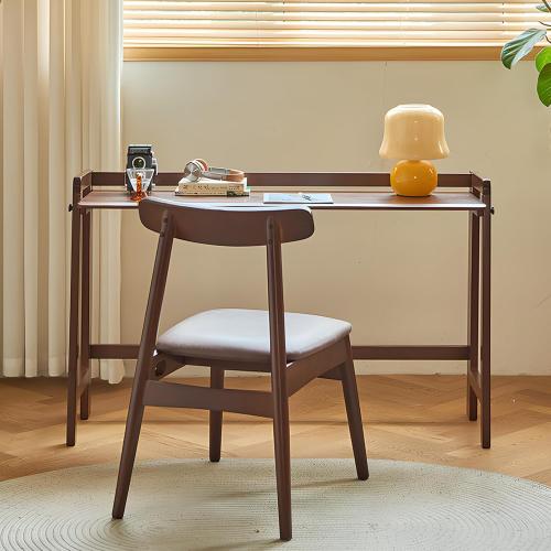 Size 39.4 W x 27.6 H x 13.6 D Inches, Computer Desk, Foldable Desk, Home Office Desks, Solid Wood Writing Desk, Mid Century Modern Desks, Oak Study Table, Folding Desks for Small Spaces, 39.4 W x 27.6 H x 13.6 D Inches, Walnut