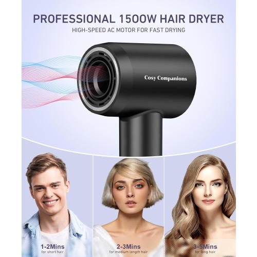 Hair Dryer, 150000 RPM High-Speed Brushless Motor Negative Ionic Blow Dryer for Fast Drying, Low Noise Thermo-Control Hair-Dryer-with-Diffuser and Nozzle